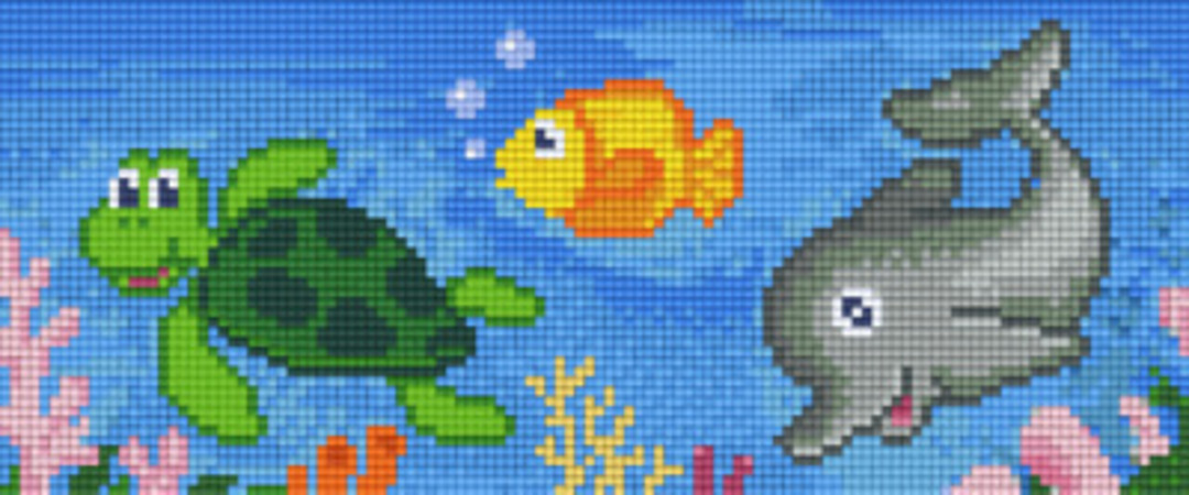 Ocean Three [3] Baseplate PixelHobby Mini-mosaic Art Kit image 0